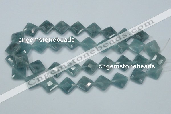 CEQ214 15.5 inches 16*16mm faceted diamond blue sponge quartz beads