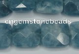 CEQ226 15.5 inches 20*20mm faceted square blue sponge quartz beads