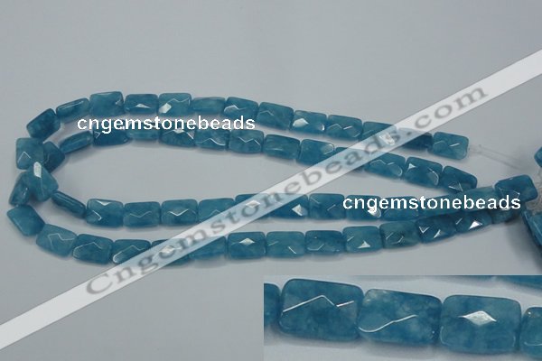 CEQ231 15.5 inches 10*14mm faceted rectangle blue sponge quartz beads