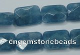 CEQ233 15.5 inches 13*18mm faceted rectangle blue sponge quartz beads