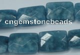 CEQ234 15.5 inches 15*20mm faceted rectangle blue sponge quartz beads