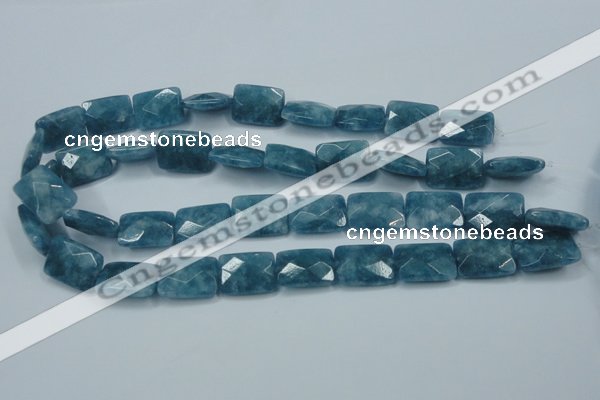 CEQ234 15.5 inches 15*20mm faceted rectangle blue sponge quartz beads