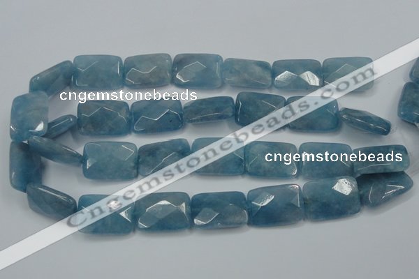 CEQ235 15.5 inches 18*25mm faceted rectangle blue sponge quartz beads