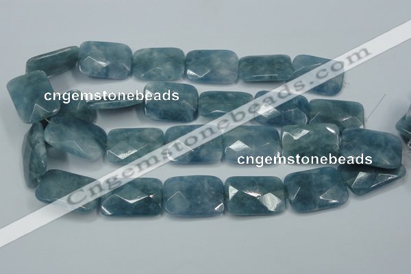 CEQ237 15.5 inches 22*30mm faceted rectangle blue sponge quartz beads