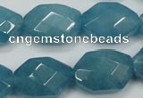 CEQ245 15.5 inches 15*22mm faceted octagonal blue sponge quartz beads