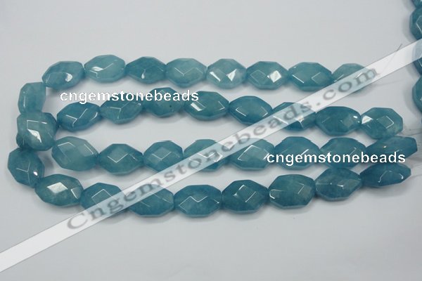 CEQ245 15.5 inches 15*22mm faceted octagonal blue sponge quartz beads