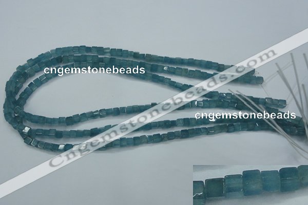 CEQ250 15.5 inches 4*4mm cube blue sponge quartz beads