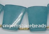 CEQ260 Top drilled 22*28mm trapezoid blue sponge quartz beads