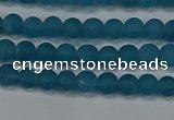 CEQ265 15.5 inches 4mm round matte blue sponge quartz beads