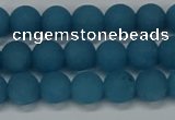 CEQ266 15.5 inches 6mm round matte blue sponge quartz beads