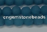 CEQ267 15.5 inches 8mm round matte blue sponge quartz beads