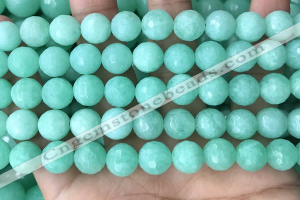 CEQ313 15.5 inches 10mm faceted round green sponge quartz beads