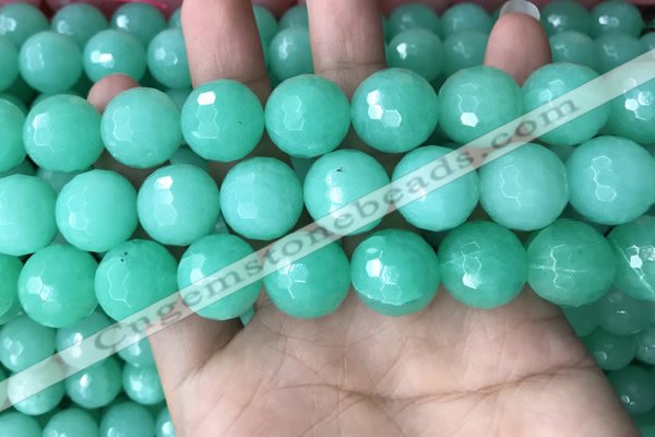 CEQ316 15.5 inches 16mm faceted round green sponge quartz beads