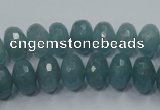 CEQ34 15.5 inches 6*10mm faceted rondelle blue sponge quartz beads