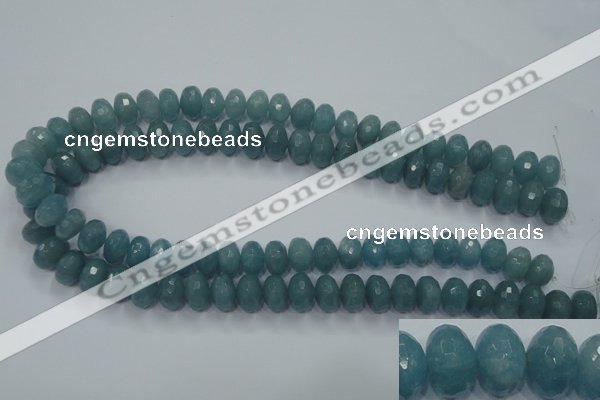 CEQ34 15.5 inches 6*10mm faceted rondelle blue sponge quartz beads