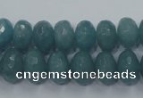 CEQ35 15.5 inches 8*12mm faceted rondelle blue sponge quartz beads