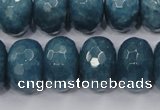 CEQ38 15.5 inches 13*18mm faceted rondelle blue sponge quartz beads