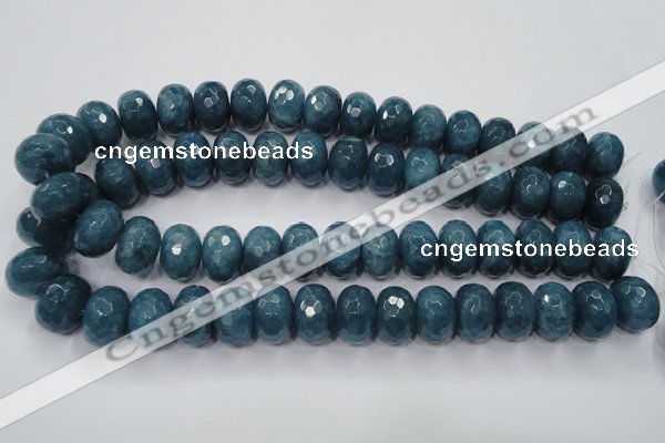 CEQ38 15.5 inches 13*18mm faceted rondelle blue sponge quartz beads