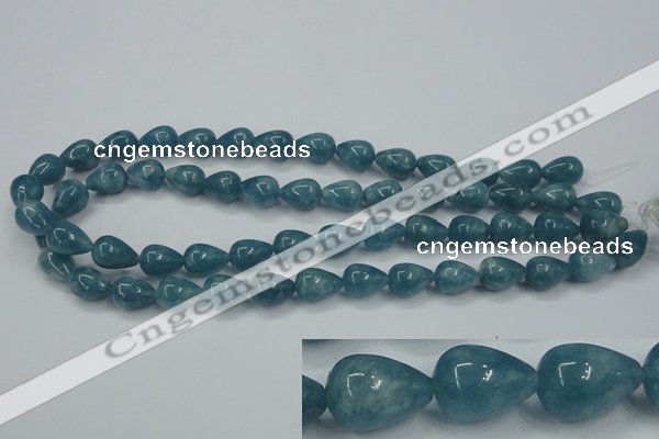 CEQ45 15.5 inches 10*14mm teardrop blue sponge quartz beads