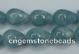 CEQ46 15.5 inches 12*16mm teardrop blue sponge quartz beads