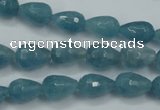 CEQ50 15.5 inches 8*12mm faceted teardrop blue sponge quartz beads