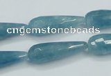 CEQ55 15.5 inches 10*30mm faceted teardrop blue sponge quartz beads