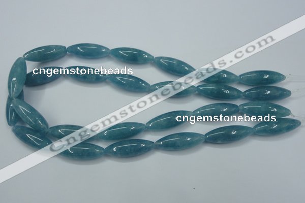 CEQ67 15.5 inches 10*30mm rice blue sponge quartz beads