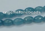 CEQ71 15.5 inches 8*12mm faceted rice blue sponge quartz beads