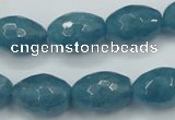 CEQ74 15.5 inches 13*18mm faceted rice blue sponge quartz beads