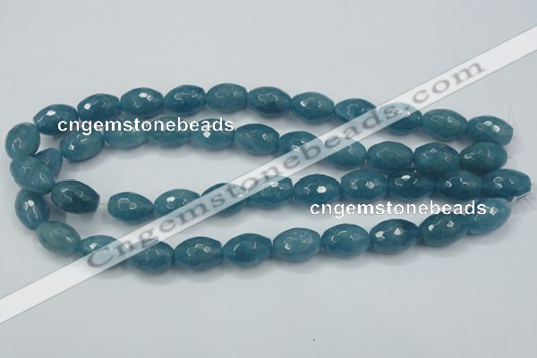 CEQ74 15.5 inches 13*18mm faceted rice blue sponge quartz beads