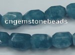 CEQ86 15.5 inches 11*14mm faceted nuggets blue sponge quartz beads