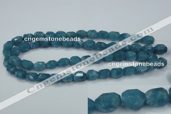 CEQ86 15.5 inches 11*14mm faceted nuggets blue sponge quartz beads