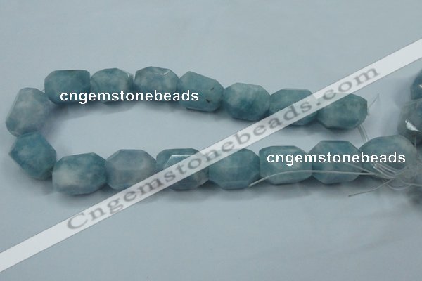 CEQ90 15.5 inches 18*25mm faceted nuggets blue sponge quartz beads