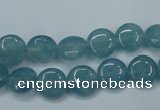 CEQ92 15.5 inches 10mm flat round blue sponge quartz beads