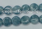 CEQ93 15.5 inches 12mm flat round blue sponge quartz beads