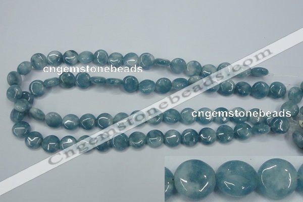 CEQ93 15.5 inches 12mm flat round blue sponge quartz beads