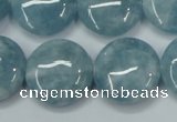 CEQ97 15.5 inches 20mm flat round blue sponge quartz beads