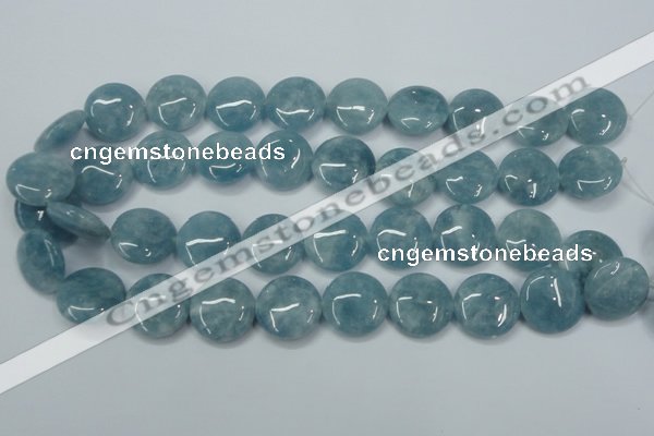 CEQ97 15.5 inches 20mm flat round blue sponge quartz beads