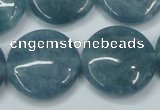 CEQ98 15.5 inches 25mm flat round blue sponge quartz beads