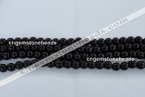 CEY03 15.5 inches 8mm round black ebony wood beads wholesale