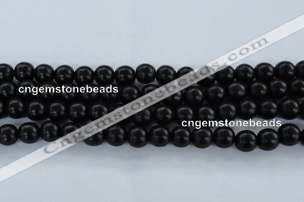 CEY06 15.5 inches 14mm round black ebony wood beads wholesale