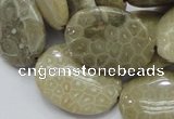 CFA12 15.5 inches 22*30mm oval chrysanthemum agate gemstone beads