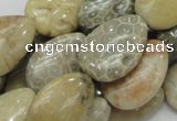 CFA15 15.5 inches 18*25mm flat teardrop chrysanthemum agate beads