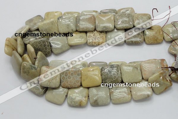 CFA18 15.5 inches 25*25mm square chrysanthemum agate beads