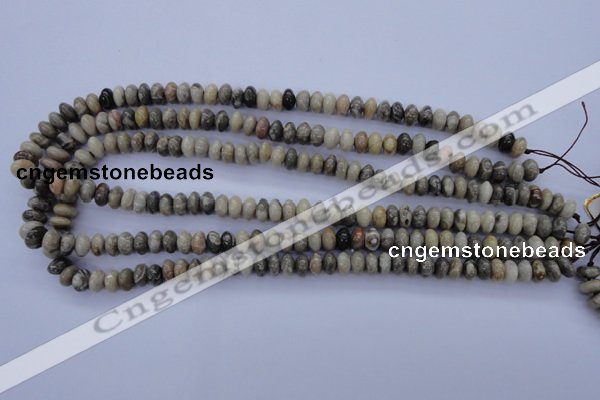 CFA202 15.5 inches 5*10mm rondelle chrysanthemum agate beads