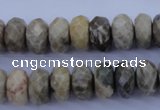 CFA211 15.5 inches 6*12mm faceted rondelle chrysanthemum agate beads