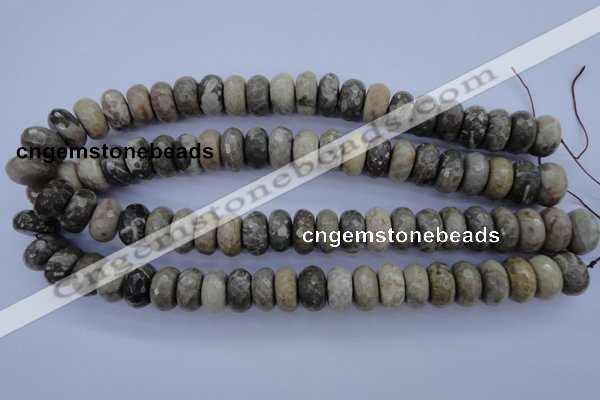 CFA213 15.5 inches 8*16mm faceted rondelle chrysanthemum agate beads