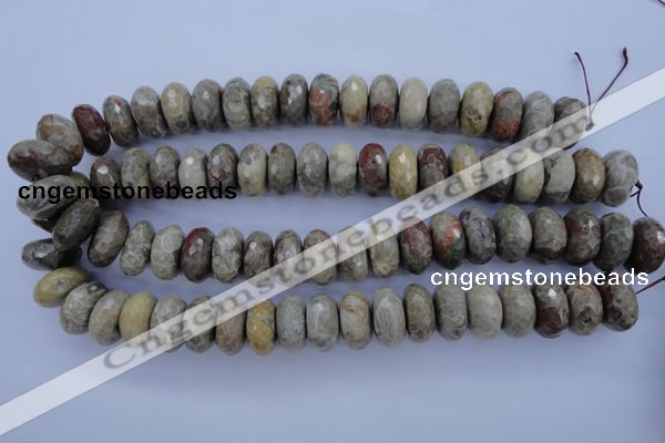 CFA214 15.5 inches 10*20mm faceted rondelle chrysanthemum agate beads