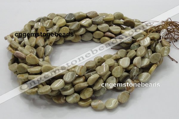 CFA22 15.5 inches 10*14mm twisted teardrop chrysanthemum agate beads