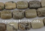 CFA220 15.5 inches 10*14mm rectangle chrysanthemum agate beads